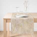 Realhomes Modern Pudra Renkli Dijital Baskılı Dekoratif Süet Runner Realhomes