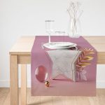 Realhomes Modern Pembe Zeminli 3D Yıldız Desenli Dekoratif Özel Tasarım Süet Runner Realhomes