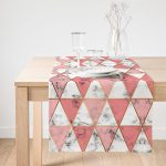 Realhomes Geometrik Üçgen Şekilli Mermer Desenli Özel Tasarım Süet Runner Realhomes