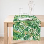 Realhomes Amazon Yaprakları Dijital Baskılı Modern Özel Tasarım Süet Runner Realhomes