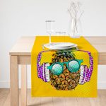 Realhomes Summer Ananas Tasarımlı Dekoratif Özel Tasarım Süet Runner Realhomes