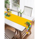 Realhomes Summer Ananas Tasarımlı Dekoratif Özel Tasarım Süet Runner Realhomes