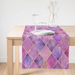 Realhomes Geometrik Açık Pudra Renkli Modern Süet Runner Realhomes