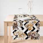 Realhomes Zigzag Zeminde Çiçekler Temalı Modern Süet Runner Realhomes