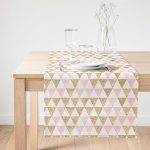 Realhomes Üçgen Pudra Renkler Özel Tasarımlı Dekoratif Özel Tasarım Süet Runner Realhomes