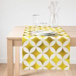 Realhomes Geometrik Altın Renkte Desenler Modern Özel Tasarım Süet Runner Realhomes