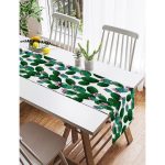 Realhomes Kaktüs Desenli Watercolor Renkli Modern Özel Tasarım Süet Runner Realhomes