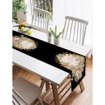 Realhomes Siyah Zeminde Çiçek Bahçesi Exclusive Modern Tasarımlı Süet Runner Realhomes