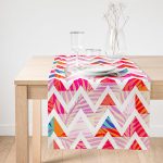 Realhomes Geometrik Desenli Renkli Zeminli Modern Özel Tasarım Süet Runner Realhomes