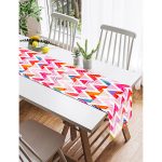 Realhomes Geometrik Desenli Renkli Zeminli Modern Özel Tasarım Süet Runner Realhomes