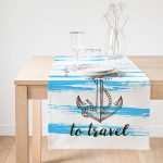 Realhomes Time to Travel Denizci Desenli Modern Süet Runner Realhomes