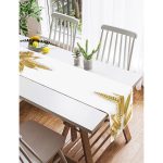 Realhomes 3D Altın Görünümlü Yapraklar Desenli Modern Süet Runner Realhomes