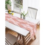 Realhomes Pudra Renkli Üçgen Zeminli Modern Özel Tasarım Süet Runner Realhomes