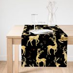 - SuetRunner-3215-Gorsel1 - Realhomes  Realhomes Altın Detaylı Geyikler Desenli Modern Özel Tasarım Süet Runner Realhomes