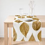 Realhomes 3D Altın Yapraklar Özel Tasarımlı Modern Özel Tasarım Süet Runner Realhomes