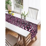 Realhomes Pembe Renkli Leopar Desenli Modern Özel Tasarım Süet Runner Realhomes