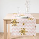 Realhomes Zigzag Pudra Zeminli Altın Detaylı Modern Özel Tasarım Süet Runner Realhomes