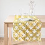 Realhomes Geometrik Sanat Altın Detaylı Özel Tasarım Modern Özel Tasarım Süet Runner Realhomes