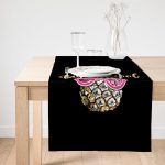 - SuetRunner-3228-Gorsel1 - Realhomes  Realhomes Siyah Zeminde Cool Ananas Desenli Modern Süet Runner Realhomes