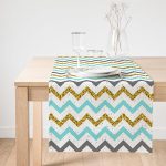 - SuetRunner-3235-Gorsel1 - Realhomes  Realhomes Mavi Gri Gold Zigzag Desenli Özel Tasarım Süet Runner Realhomes