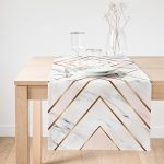 Realhomes Mermer Zeminli Geometrik Detaylı Modern Süet Runner Realhomes