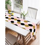 Realhomes Geometrik Petek Desenli Altın Detaylı Modern Özel Tasarım Süet Runner Realhomes