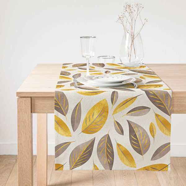 Realhomes Geometrik Şekilli Altın Detaylı Modern Özel Tasarım Süet Runner Realhomes