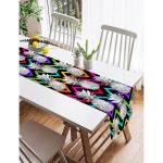 Realhomes Siyah Zigzag Temalı Ananas Desenli Modern Özel Tasarım Süet Runner Realhomes