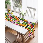 Realhomes Siyah Zeminli Renkli Ananaslar Özel Tasarım Süet Runner Realhomes