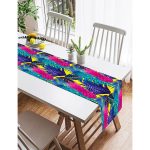 Realhomes Sarı Zeminde Tropikal Orman Tasarımlı Modern Özel Tasarım Süet Runner Realhomes