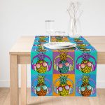 - SuetRunner-3271-Gorsel1 - Realhomes Realhomes Turuncu Zeminde Summer Ananas Tasarımlı Özel Tasarım Süet Runner Realhomes