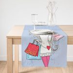 RealHomes Özel Tasarımlı Dijital Baskılı Dekoratif Süet Runner Realhomes