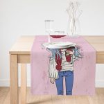 RealHomes Özel Tasarımlı Dijital Baskılı Dekoratif Süet Runner Realhomes