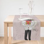 RealHomes Özel Tasarımlı Dijital Baskılı Dekoratif Süet Runner Realhomes