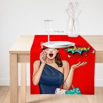 - SuetRunner-3281-Gorsel1 - Realhomes  Realhomes Kırmızı Zeminli Popart Wow Desenli Modern Özel Tasarım Süet Runner Realhomes