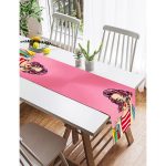 - SuetRunner-3289-Gorsel2 - Realhomes  Realhomes Pembe Zeminli Popart Desenli Dekoratif Özel Tasarım Süet Runner Realhomes