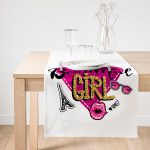 Realhomes Beautiful Girl Tasarımlı Popart Dekoratif Özel Tasarım Süet Runner Realhomes