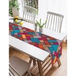 Realhomes Geometrik Etnik Desenli Özel Tasarım Dekoratif Süet Runner Realhomes