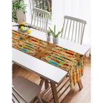 RealHomes Afrika Etnik Desenli Dijital Baskılı Modern Özel Tasarım Süet Runner Realhomes