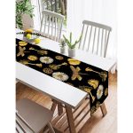 Realhomes Siyah Zeminde Etnik Objeler Özel Tasarım Süet Runner Realhomes