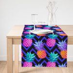 - SuetRunner-3324-Gorsel1 - Realhomes  Realhomes Mavi Zigzag Zeminli Ananas Desenli Dekoratif Süet Runner Realhomes