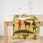 RealHomes Etnik Afrikan Desenli Özel Tasarım Süet Runner Realhomes