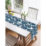 - SuetRunner-3337-Gorsel2 - Realhomes  Realhomes Mavi Renkli Palmiye Yaprakları Dijital Baskılı Süet Runner Realhomes