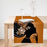 Realhomes Zerafet Turuncu Zeminli Özel Tasarım Dekoratif Özel Tasarım Süet Runner Realhomes