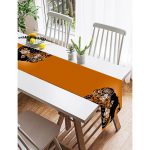 Realhomes Zerafet Turuncu Zeminli Özel Tasarım Dekoratif Özel Tasarım Süet Runner Realhomes