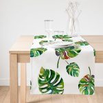 - SuetRunner-3351-Gorsel1 - Realhomes  Realhomes Suluboya Palmiye Yaprakları Desenli Özel Tasarım Süet Runner Realhomes