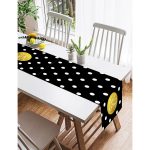 Realhomes Siyah Zeminde Sweet Holiday Tasarımlı Dijital Baskılı Süet Runner Realhomes