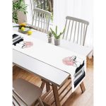 Realhomes Gül Kitap ve Kahve Tasarımlı Dijital Baskılı Süet Runner Realhomes