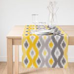 - SuetRunner-3374-Gorsel1 - Realhomes  Realhomes Sarı Gri Zigzag Desenli Modern Tasarımlı Dekoratif Süet Runner Realhomes