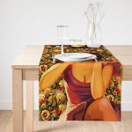 - SuetRunner-3378-Gorsel1 - Realhomes  Realhomes Mutluluk Çiçekleri Vintage Tasarımlı Dijital Baskılı Süet Runner Realhomes